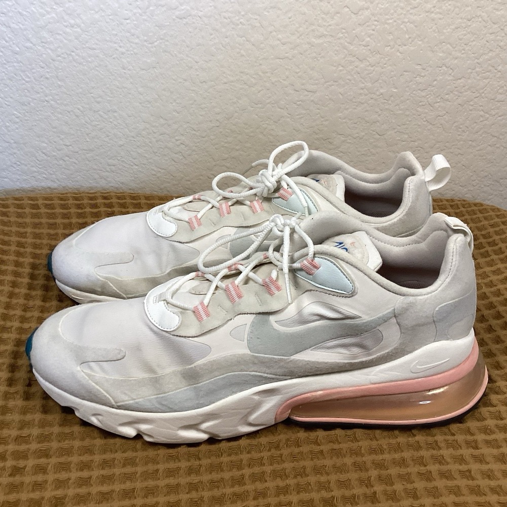 Nike Air Max 270 React Mens Sz 14 Summit White Ghost Aqua Sneakers AO4971-100